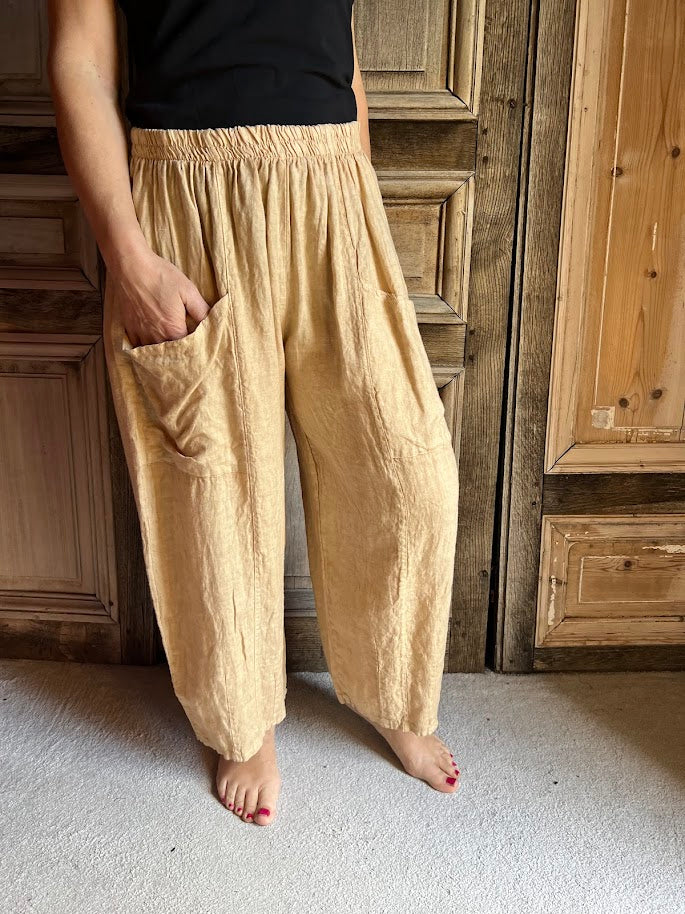 BB Style - Linnen broek - licht camel