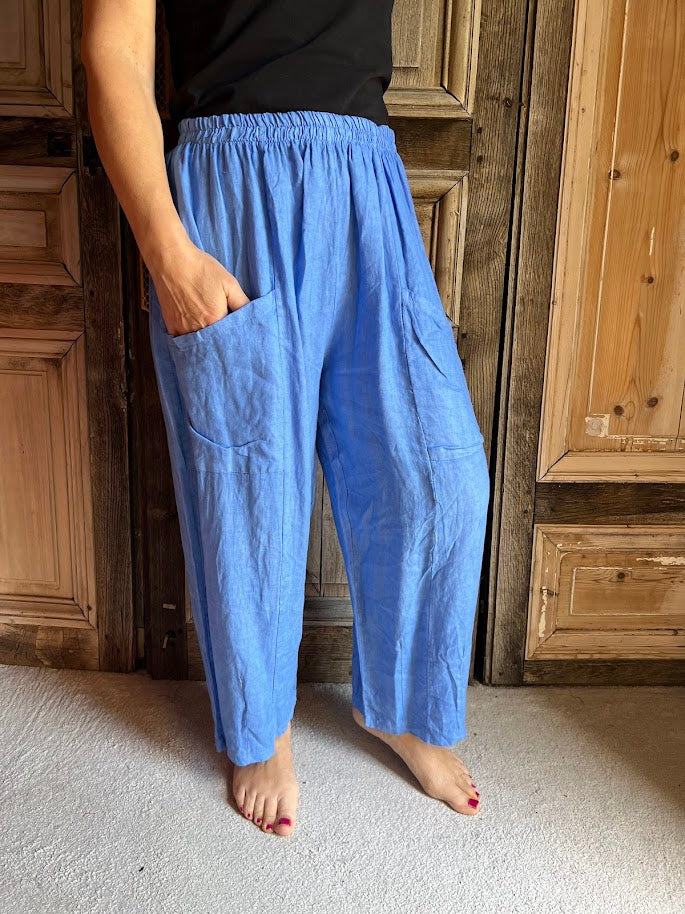 BB Style - Linnen broek - Lavendel blauw*