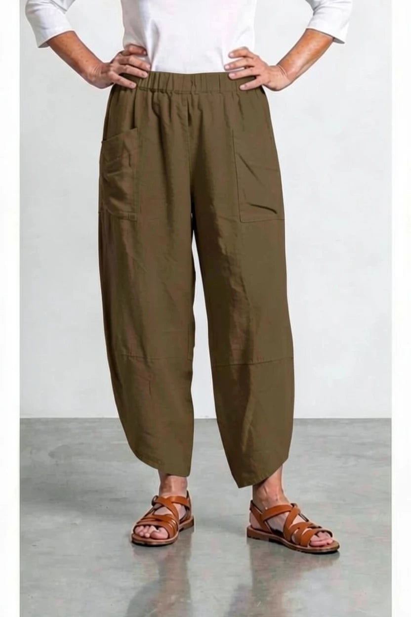 BB Style - 100% Pure linen broek - Donkerbruin