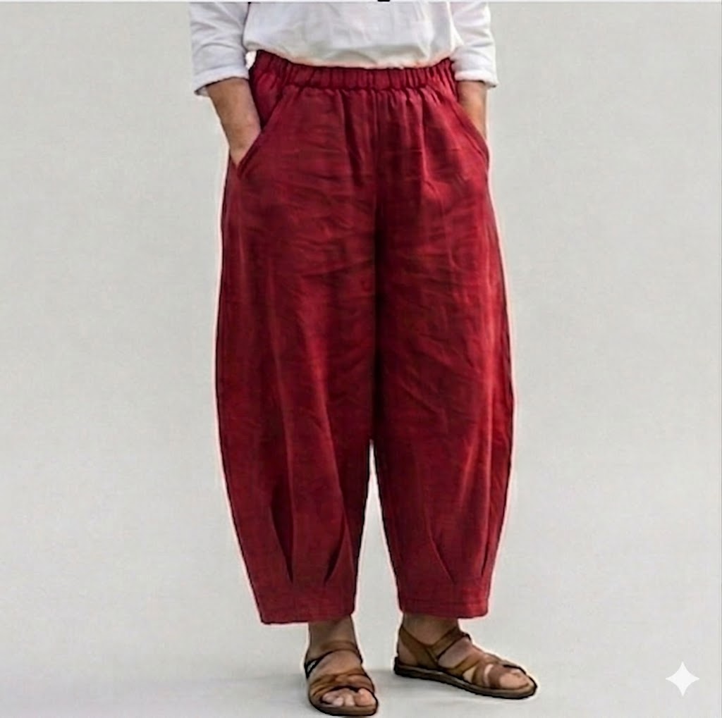 BB Style - Linnen Ballonbroek - Bordeauxrood