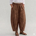 BB Style - Linnen Ballonbroek - chocolade bruin
