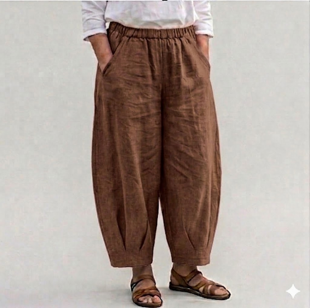 BB Style - Linnen Ballonbroek - chocolade bruin
