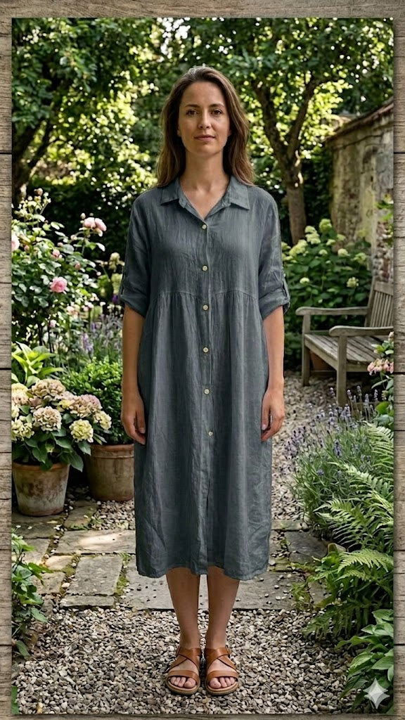 BB style -  Linnen blouse/jurk - Grijs