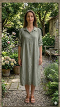 BB style -  Linnen blouse/jurk - Grijsgroen