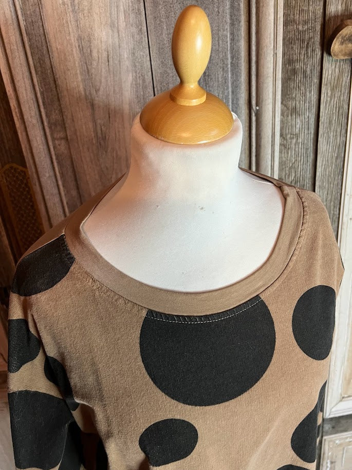 BB Style - Cirkel print jurk - Camel