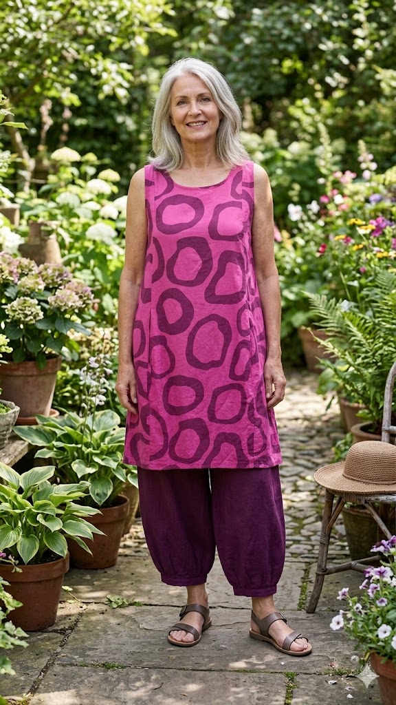 BB style - Mouwloze Tuniek jurk - Magenta/Paars