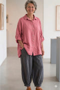 BB style -  Linnen Oversized blouse - Oudroze