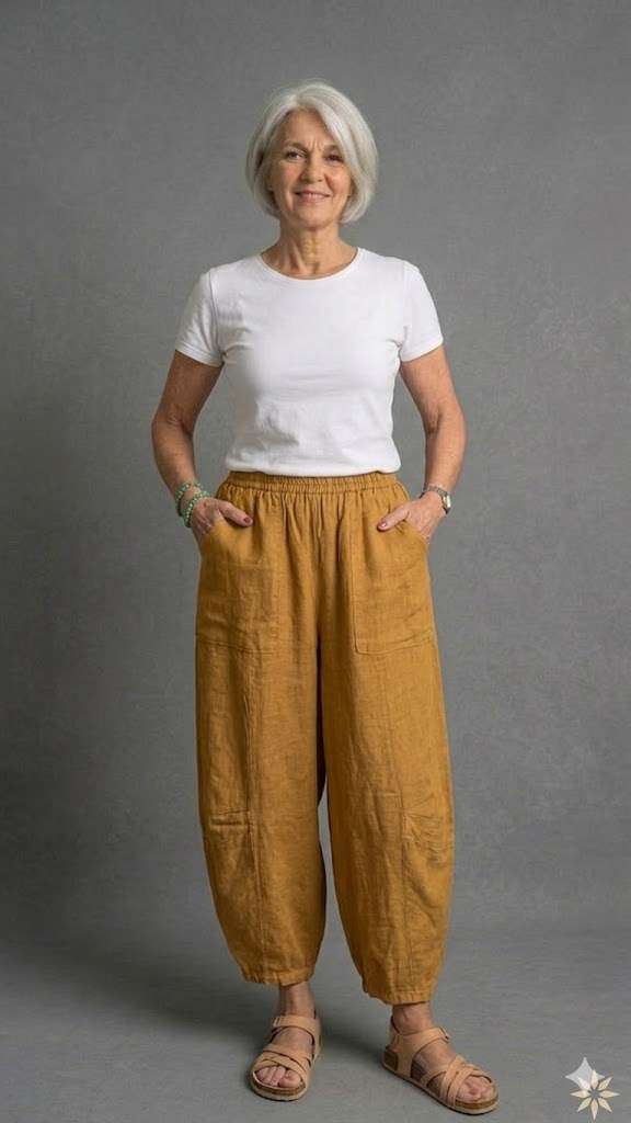 BB Style - Linnen broek - Camel