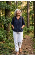 BB Style - Linnen jasje rits - Donkerblauw