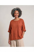 BB Style - Linnen top ronde hals - Uni Brique