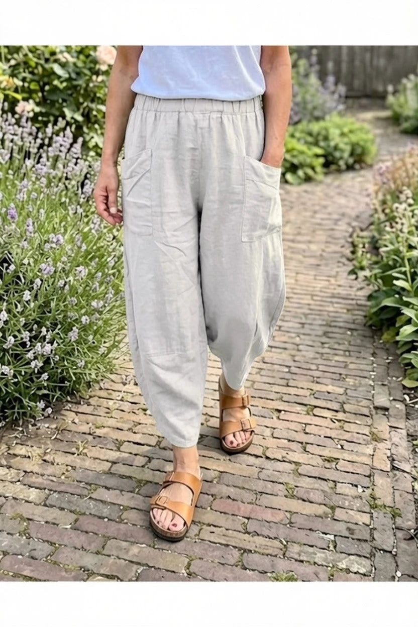 BB Style - 100% Pure linen broek - Lichtgrijs