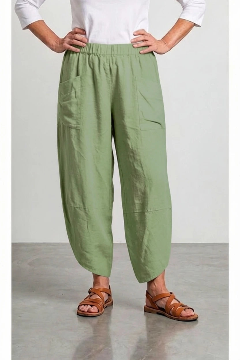 BB Style - 100% Pure linen broek - Olijf