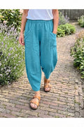 BB Style - 100% Pure linen broek - Turkoois