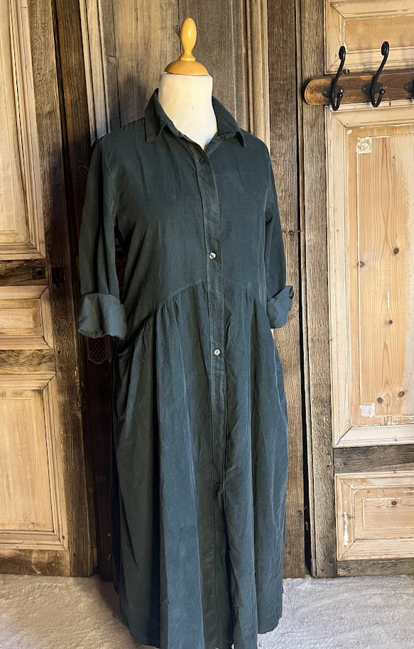 BB Style - Rib jurk  kraag - Antraciet grijs*