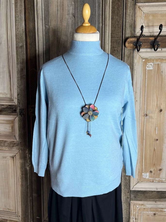 BB Style - Trui met turtle hals - lichtblauw