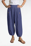 BB Style - Linnen broek zakken met knoop - Donkerblauw