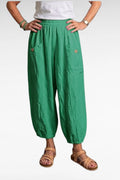 BB Style - Linnen broek zakken met knoop - Groen