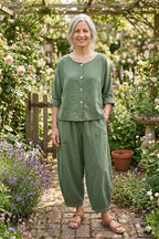 BBstyle blouse jasje katoen leger groen