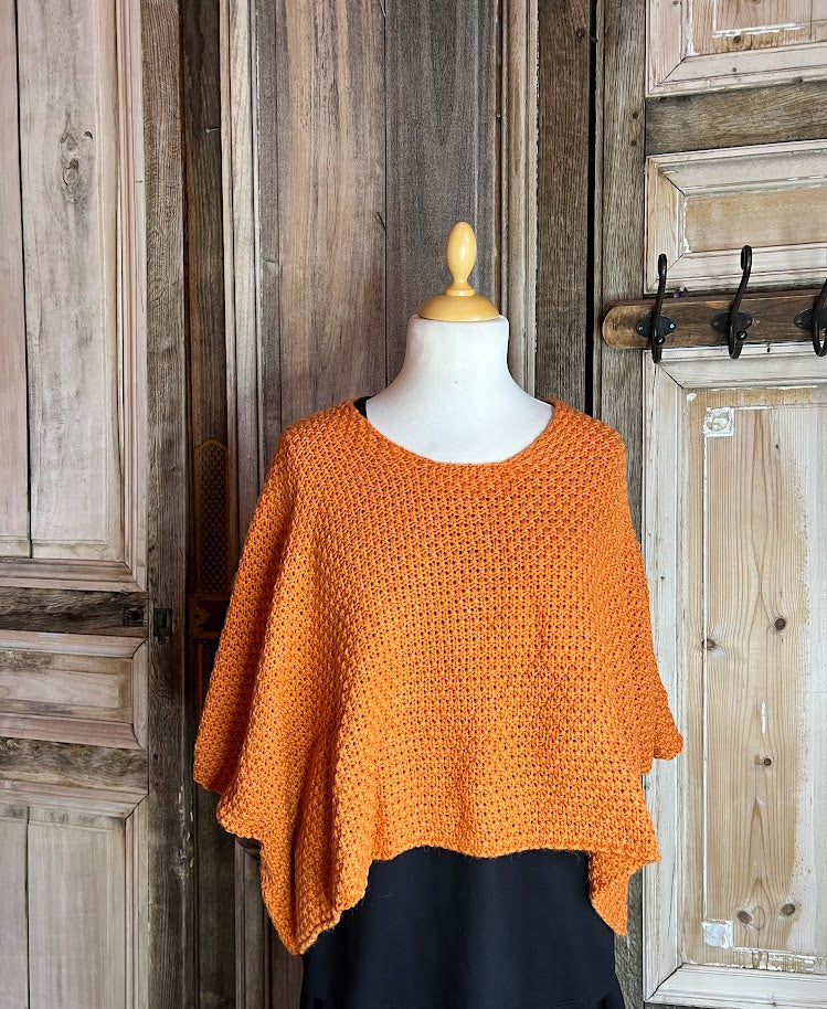 Amandine- korte wijde trui - Oranje