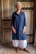 BB style -  Linnen blouse basic - Donkerblauw