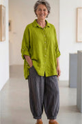 BB style -  Linnen Oversized blouse - Groen