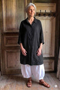 BB style -  Linnen blouse basic - Zwart