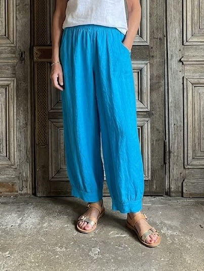 BB Style - Linnen broek - Helder blauw