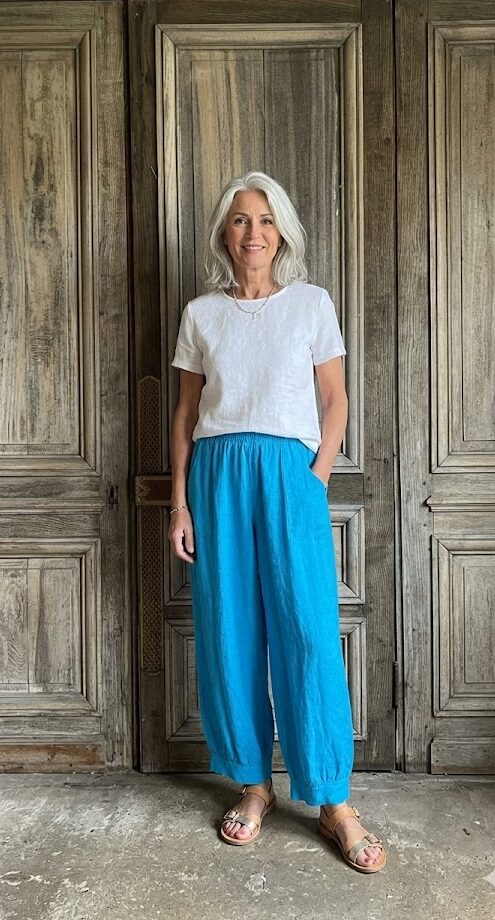 BB Style - Linnen broek - Helder blauw