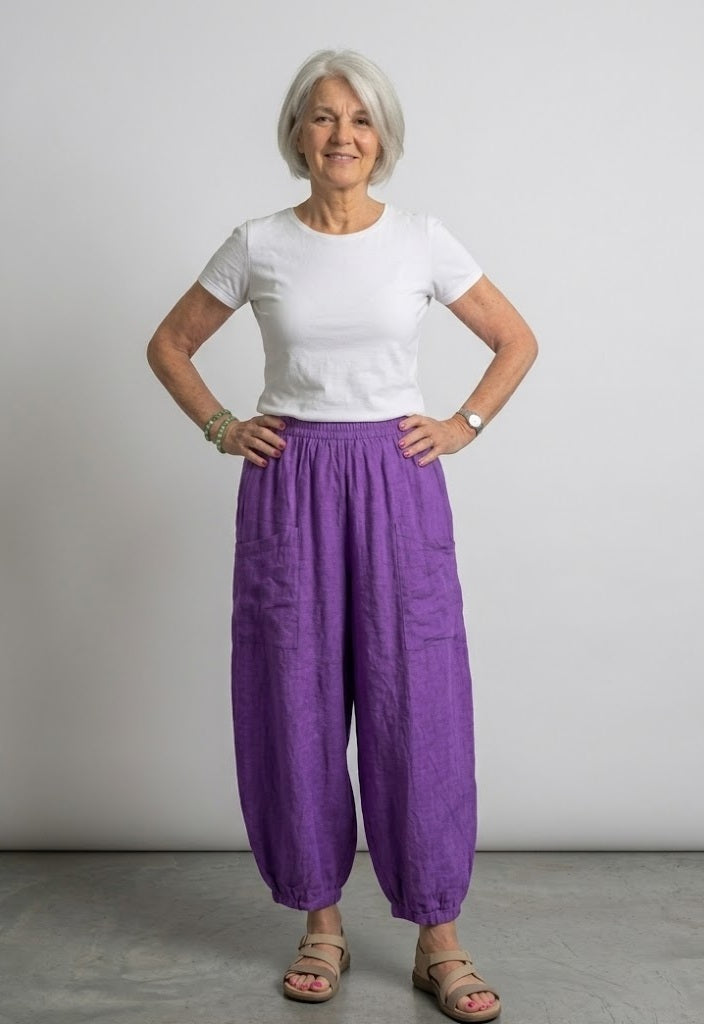 BB Style - Linnen broek - Paars
