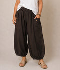 BB Style - Linnen broek zakken met knoop - Antracietgrijs