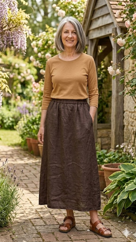 BB Style - Linnen rok - Bruin