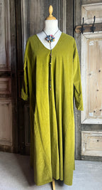BB Style - Rib Jurk V hals lang - Lime