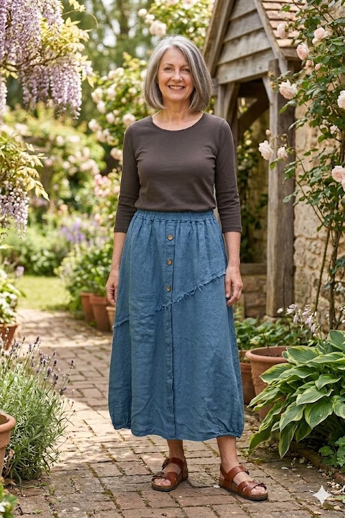 BB Style - Rok lang  - Blue denim