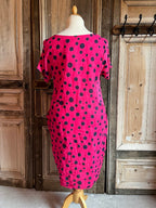 BB style - Linnen tuniek jurk met tricot inzet - Magenta
