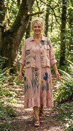 BB Style - Jurk met jasje Bloem - Poerderroze