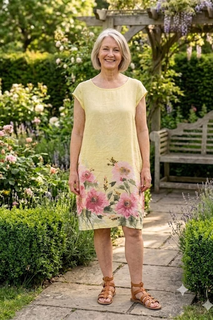 BB Style - Jurk tuniek - zachtgeel Bloem