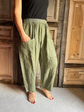 BB Style - Linnen broek - Kaki Groen