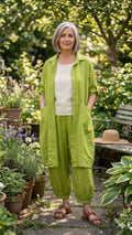 BB style -  Linnen blouse lang - Lime