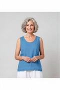 BB style - Mouwloze Linnen top - Denimblue