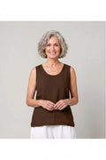 BB style - Mouwloze Linnen top - Donkerbruin