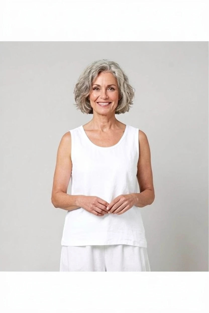 BB style - Mouwloze Linnen top - Wit
