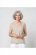 BB style - Mouwloze Linnen top - Zand