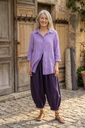 BB style Linnen blouse basic lila