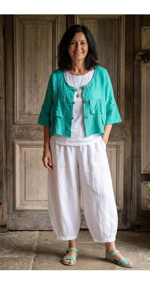 BB style - Blousjasje linnen - Mint groen
