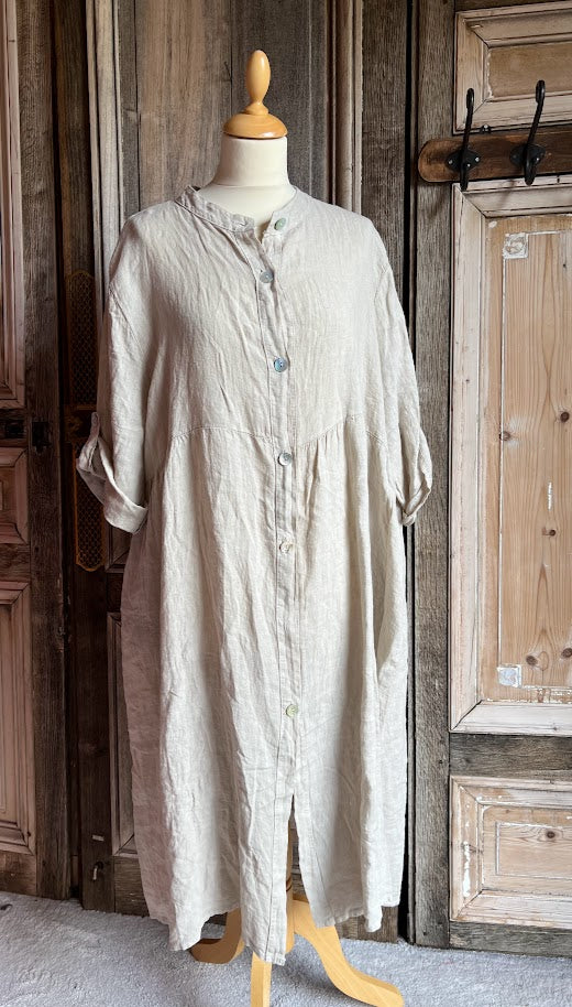 BB style - Blouse/jurk ronde hals - linnen kleur