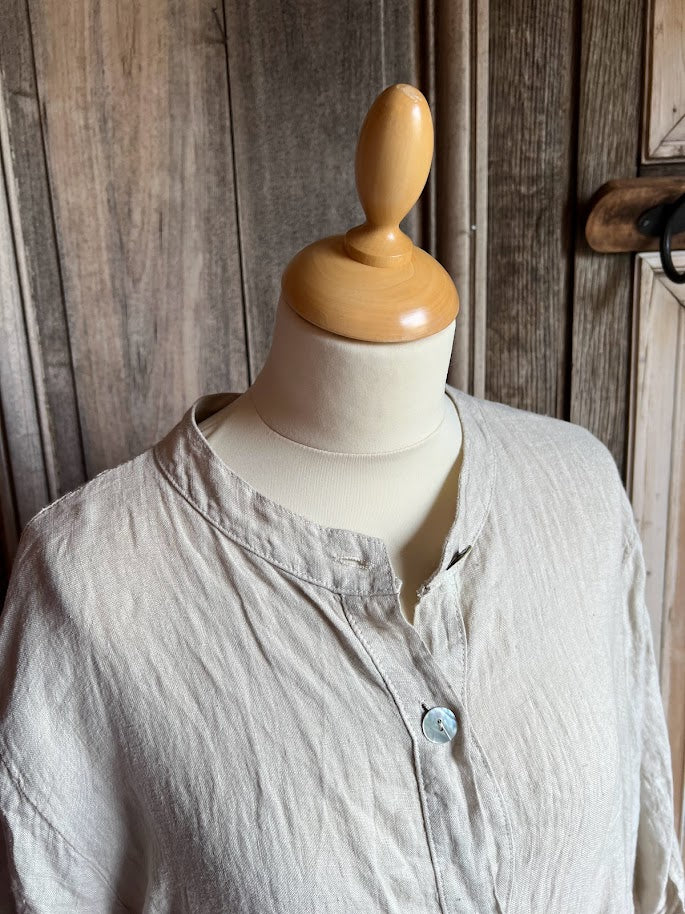 BB style - Blouse/jurk ronde hals - linnen kleur