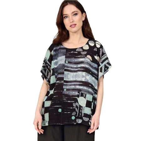 Grizas - Silk Blouse - Moonlight Print Black/white