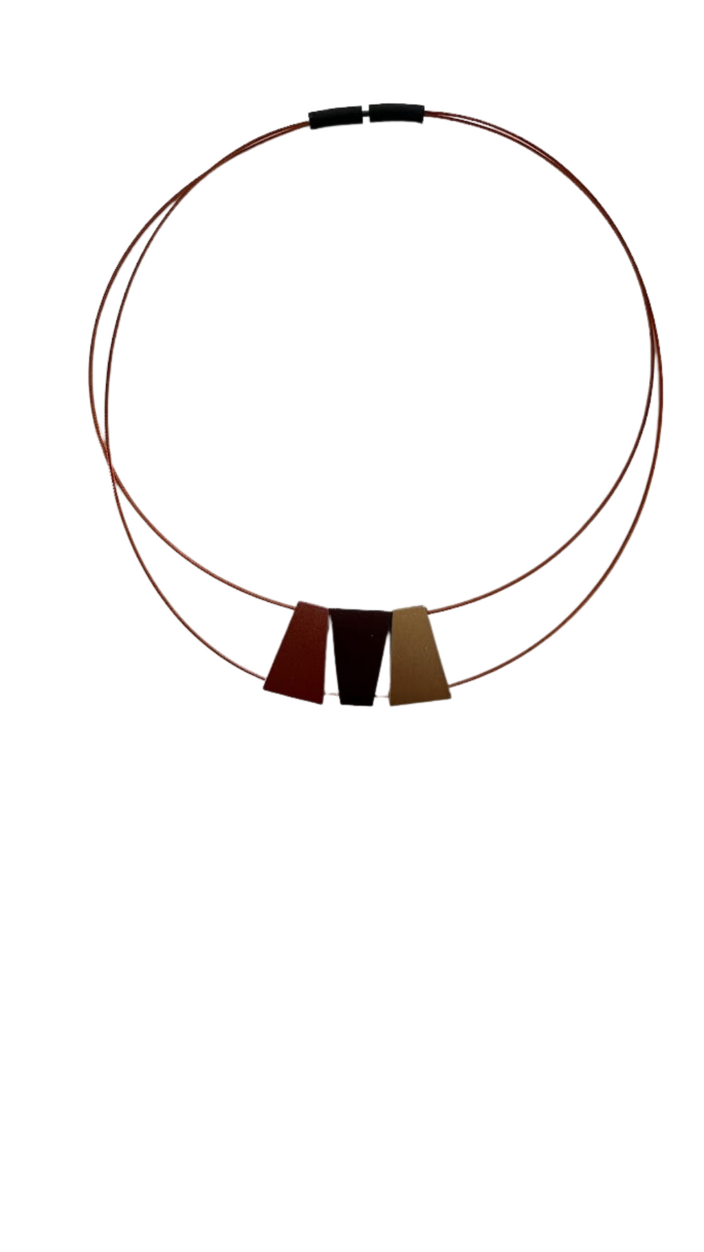 Tjonge Jonge Sieraden - Collier 3 hangers Bruintinten