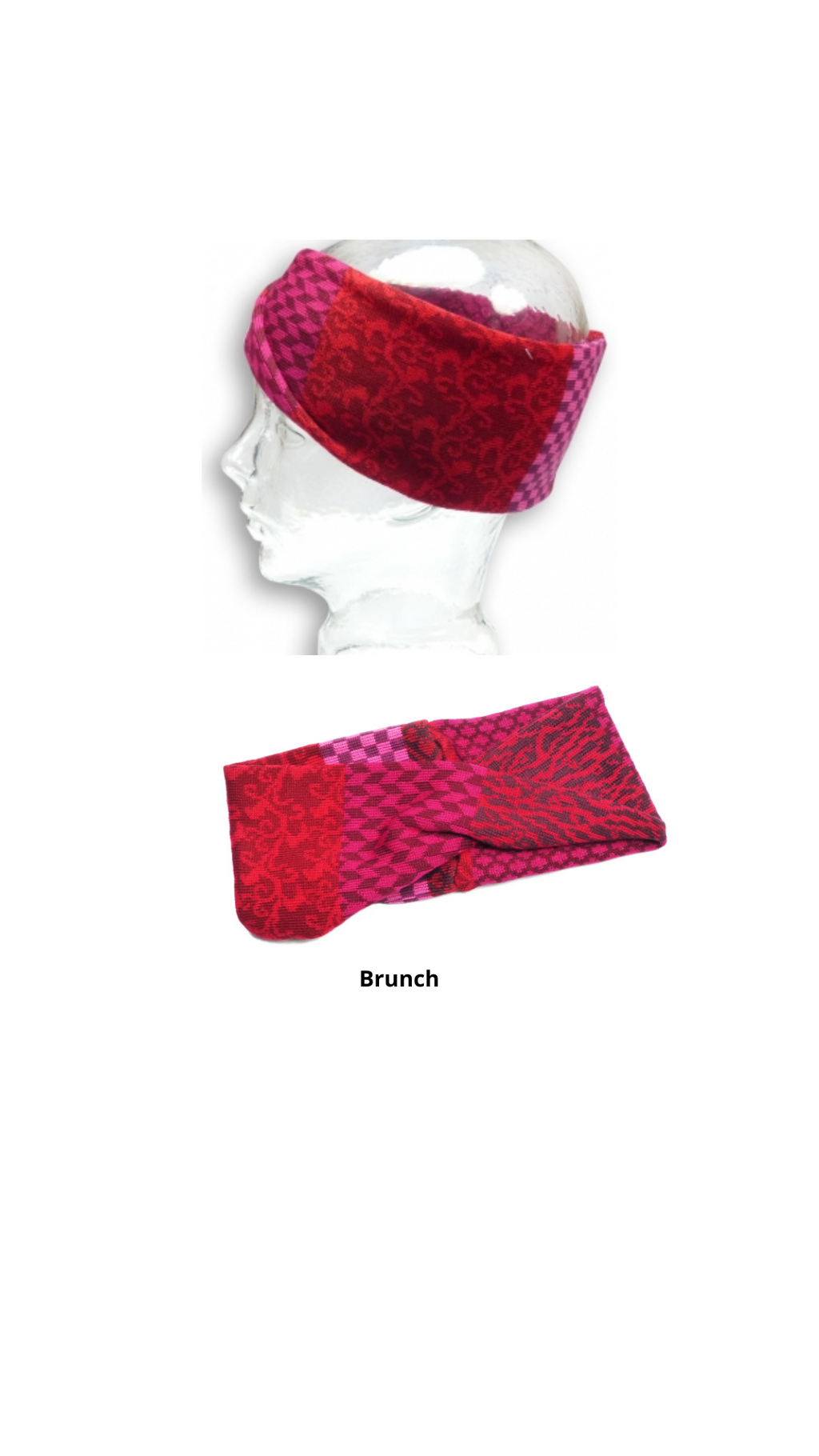 Invero Mustermix - Hoofdband Jessie - 2 kleuren (Brunch, Cocktail) wol (magenta)