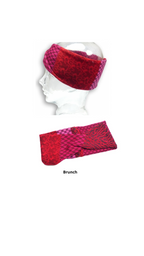Invero Mustermix - Hoofdband Jessie - 2 kleuren (Brunch, Cocktail) wol (magenta)